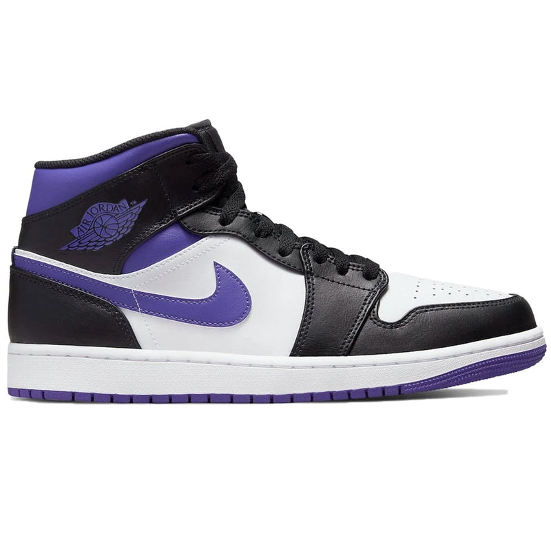 AIR JORDAN 1 MID WHITE BLACK PURPLE (IMPORTADOS) - Air Foot