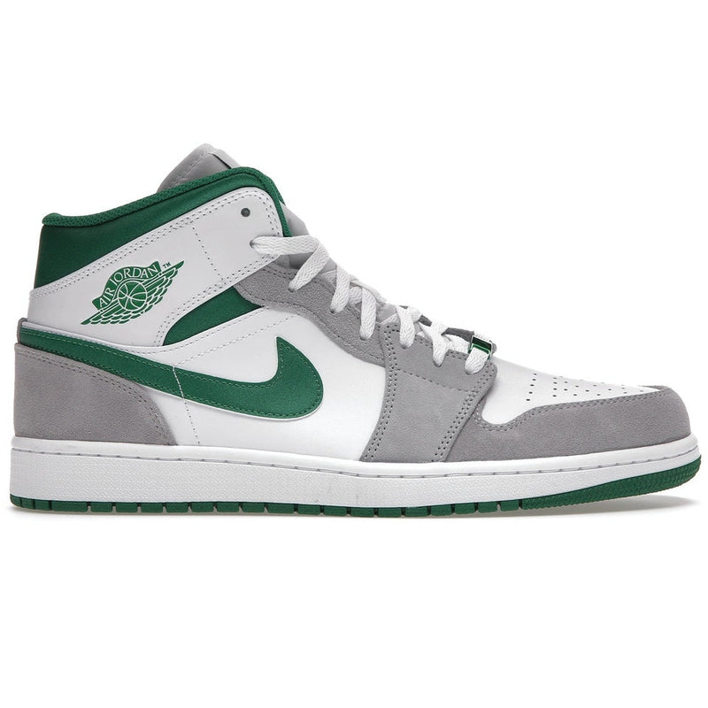 AIR JORDAN 1 MID WHITE GREY GREEN MEN'S (IMPORTADOS) - Air Foot