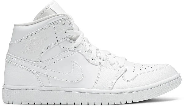 AIR JORDAN 1 MID TRIPLE WHITE (IMPORTADOS) - Air Foot