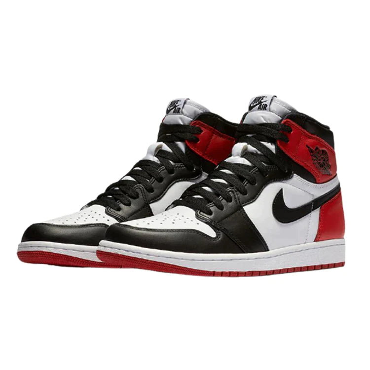 NIKE AIR JORDAN 1 HIGH SATIN BLACK TOE TRICOLOR NEW - Air Foot