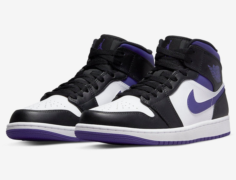 AIR JORDAN 1 MID WHITE BLACK PURPLE (IMPORTADOS) - Air Foot