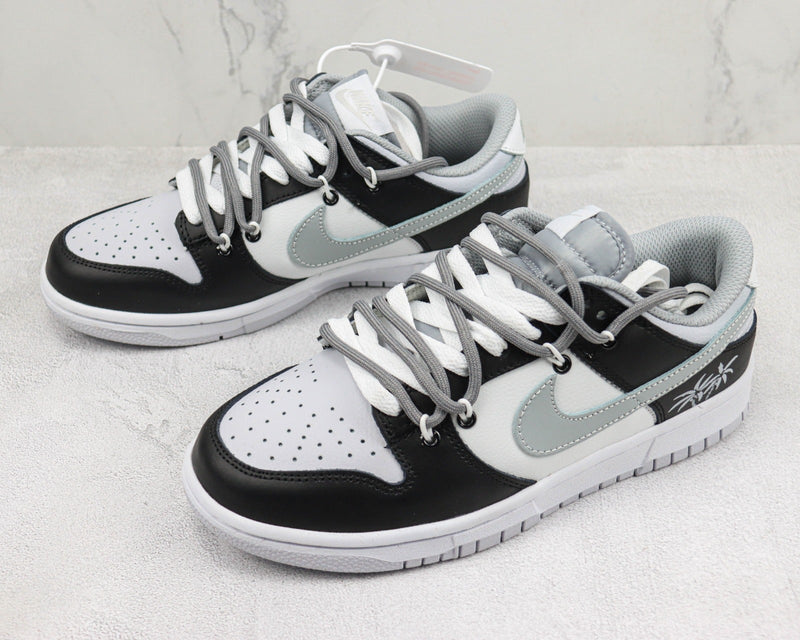 NIKE DUNK LOW BLACK AND WHITE GRAY/HOOK (IMPORTADOS) - Air Foot